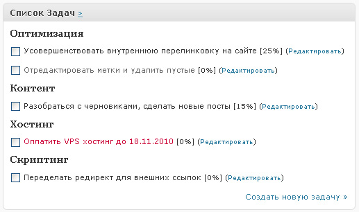 Умный список задач для WordPress Умный список задач для WordPress
